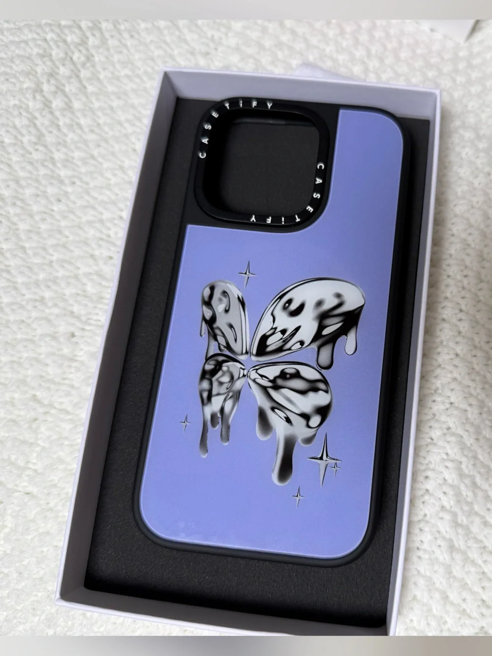 Casetify Lavender Phone Case with Drip Butterfly Art